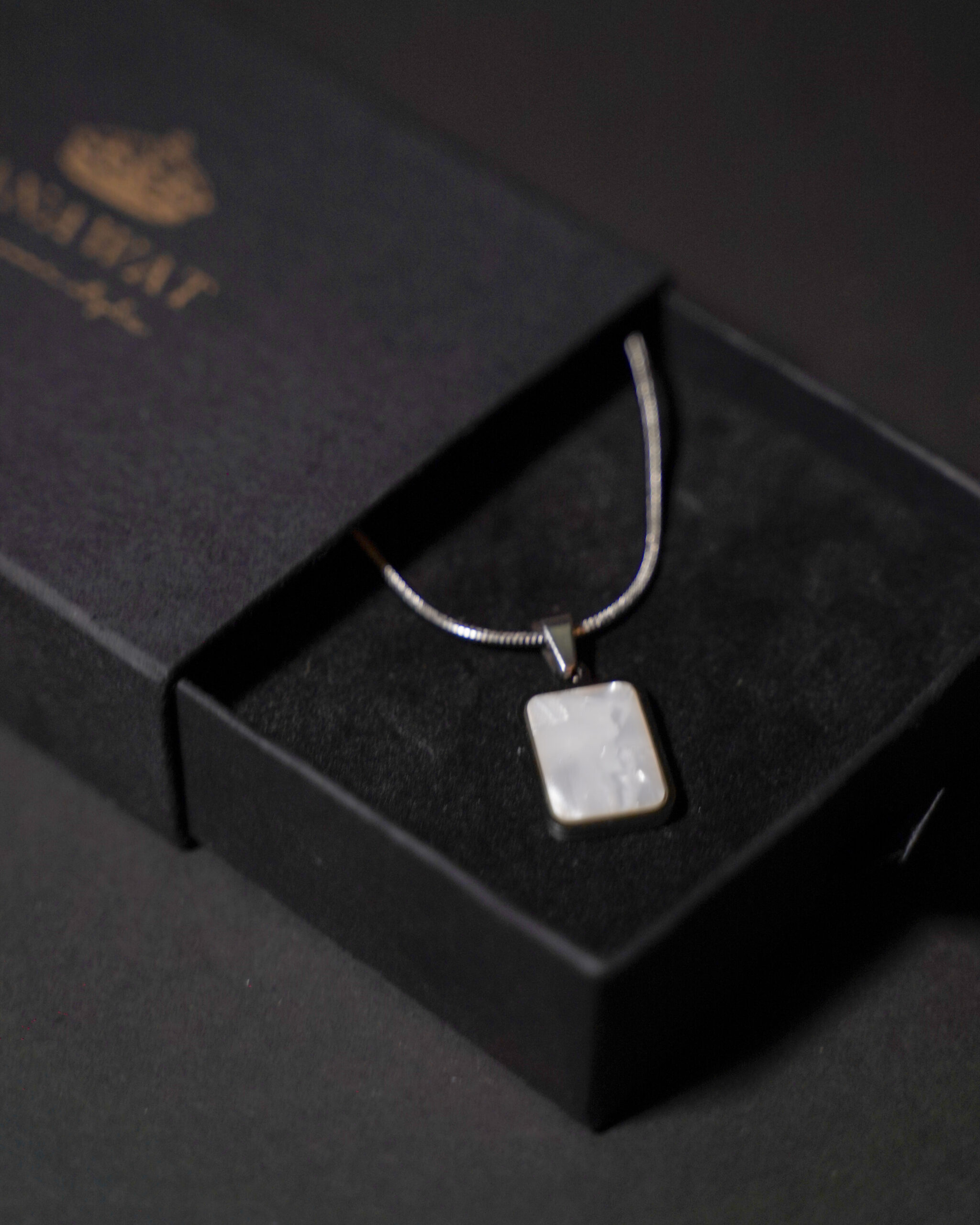 Onyx & Pearl Silver Necklace - Image 3