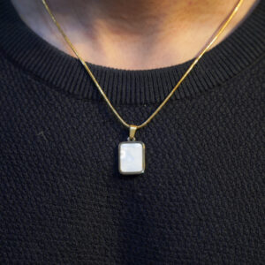 Onyx & Pearl Gold Locket