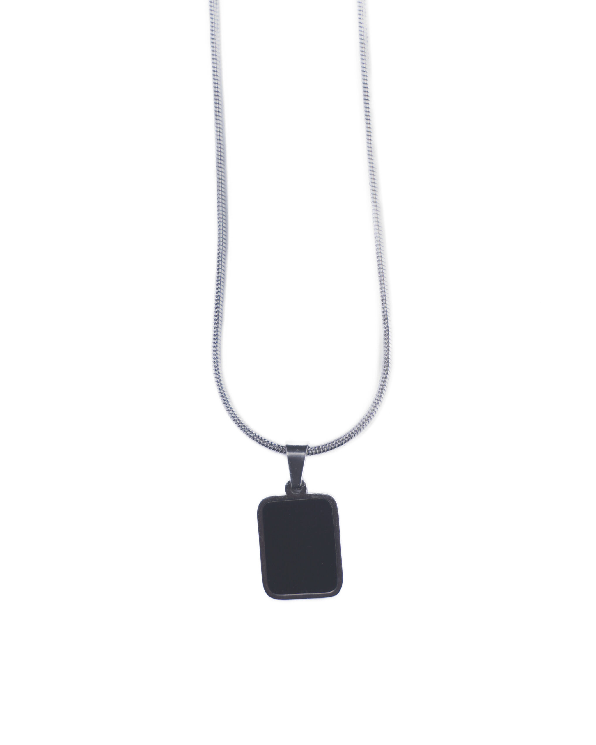 Onyx & Pearl Silver Necklace - Image 4