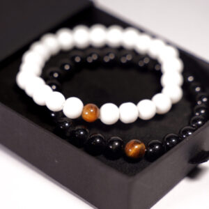 Couple Tiger Eye Harmony Bracelets (Black & White Edition)